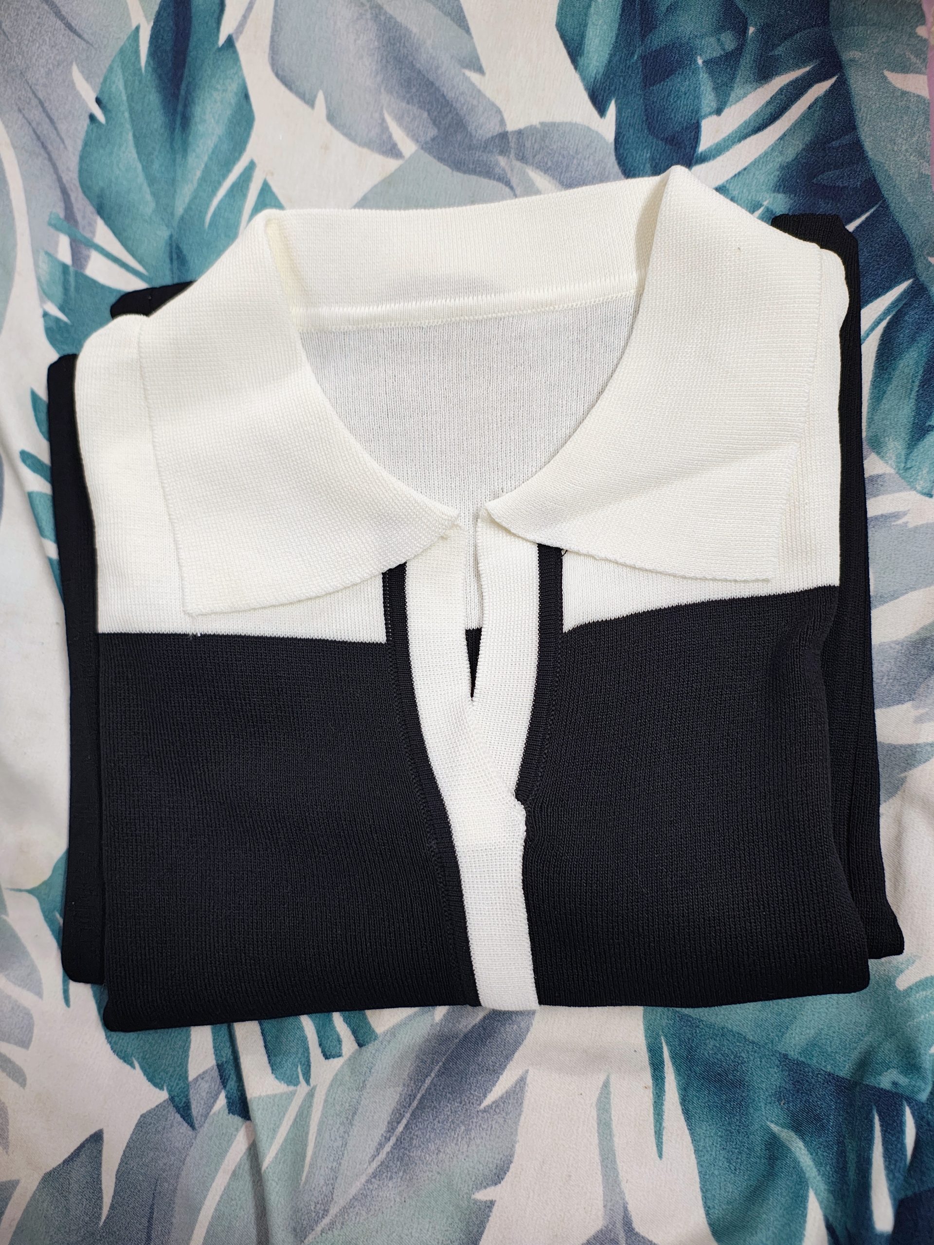 Black & White Collared Midi Dress – Elegant Women’s Classic Wear - Image 3